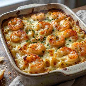 Recette Shrimp Scampi Pasta Bake