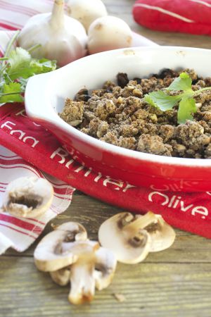 Recette Crumble de champignons sarrasin-cajou #sansgluten #vegan