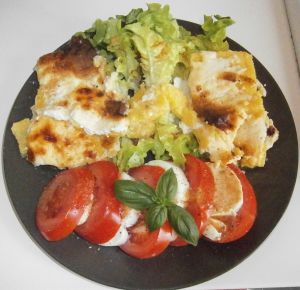 Recette Gratin de polenta et sa salade tomate-mozzarella