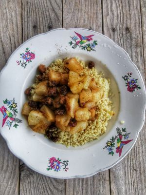 Recette Navets à la cannelle, aux oignons et aux raisins secs