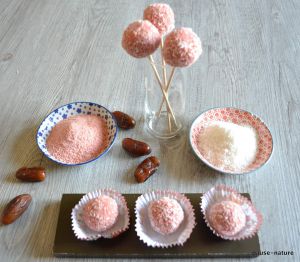Recette Bonbons aux biscuits roses de Reims-coco, coeur de dattes