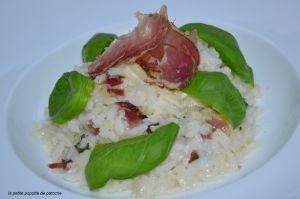 Recette Risotto , basilic et jambon sec