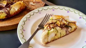 Recette Tarte filo, courgette, oignon rouge