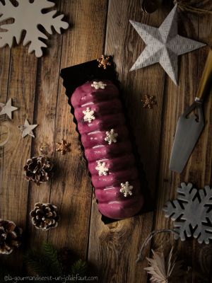 Recette Bûche purple {Vanille et cassis}