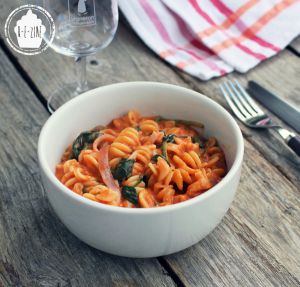 Recette Fusilli tomate/mascarpone/épinards