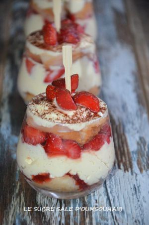 Recette Verrines mousse mascarpone et fraises