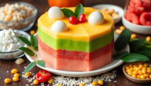 Recette Dessert vietnamien aux 3 couleurs : banh Lot