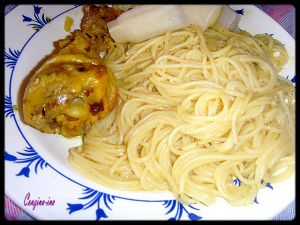 Recette Spaghetti aux poulets