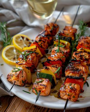 Recette Délicieuse : Brochettes de Saumon et Citron pour un Repas Léger et Savoureux