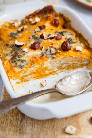 Recette Gratin de butternut au fromage bleu