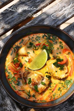 Recette Lotte aux légumes et lait de coco, façon asiatique