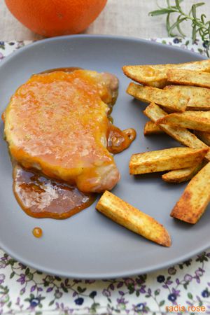 Recette Côte de porc à la marmelade d’orange moutarde et romarin