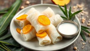 Recette Rouleaux de riz gluant au pandan et mangue : une recette exotique