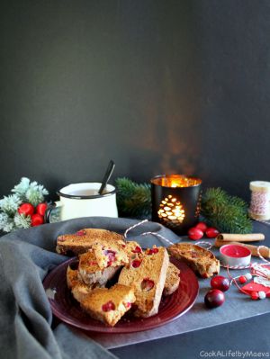 Recette { En attendant Noël } Biscotti cannelle et cranberries (option vegan)