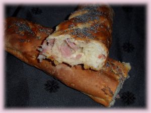 Recette Baguette fourrée lardons jambon Comté