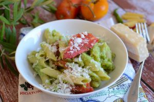 Recette Pâtes coulis de brocoli et tomates rôties #végétarien