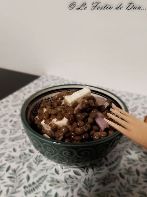 Recette Salade de Lentilles vertes aux Echalotes et Feta végétale