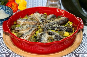 Recette Sardines aux courgettes, olives et parmesan