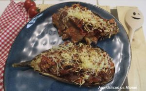 Recette Aubergine farcie au poulet, au Air fryer ou au four