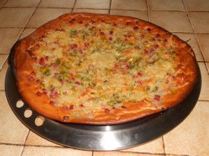 Recette Pizza poivrons jambon