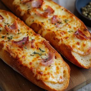 Recette Découvrez la Recette Ultime de Baguettes Fourrées au Jambon et à la Mozzarella – Un Délice français en moins de 40 minutes!