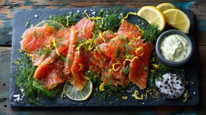 Recette Gravlax de saumon à l’aneth, crème citronnée