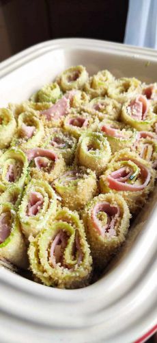 Recette Rouleaux de courgettes panés jambon parmesan