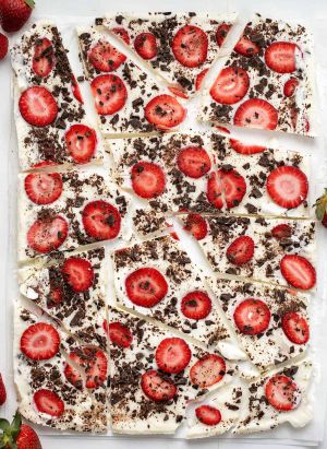 Recette Strawberry Chocolate Yogurt Bark