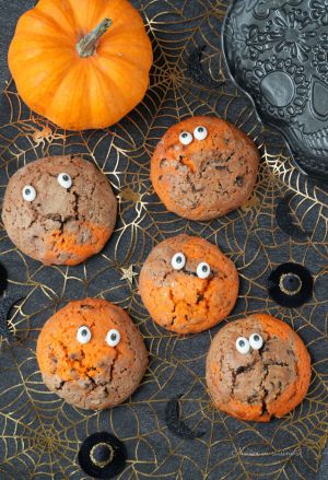 Recette Cookies d'halloween orange et chocolat