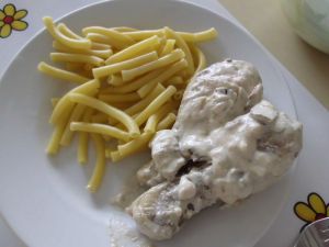 Recette Poulet sauce champignons au mascarpone