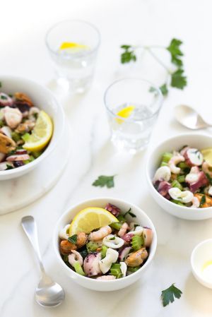 Recette Salade aux fruits de mer (insalata di mare)