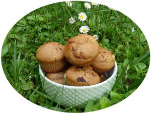 Recette Muffins rhubarbe & chocolat noir - IG Bas