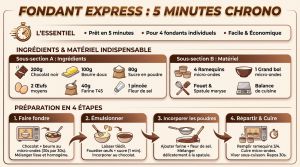 Recette Fondant chocolat cœur coulant micro-ondes : prêt en 5 min