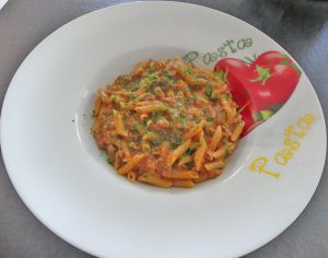 Recette One pot pasta de mini penne rigate à la viande hachée *