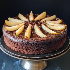 Recette Gâteau Chocolat Épicé aux Poires Délicieux