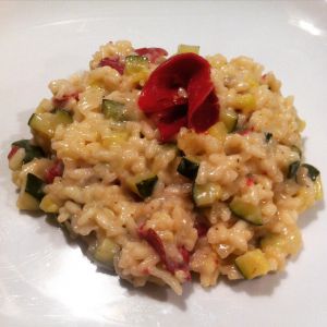 Recette Risotto aux courgettes et magret fumé