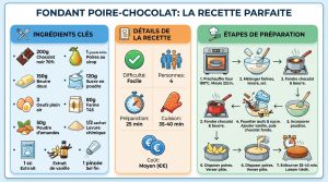 Recette Fondant poire chocolat : recette inratable au cœur coulant