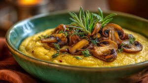 Recette Polenta au potiron et aux champignons