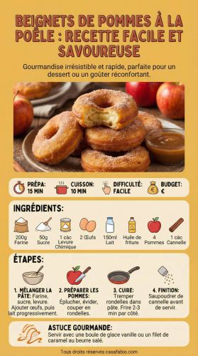 Recette Beignets de pommes à la poêle : recette facile et savoureuse