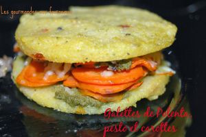 Recette Galettes de Polenta, pesto et carottes