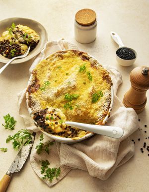 Recette Parmentier aux lentilles et oignons caramélisés