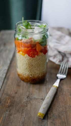 Recette Salade quinoa saumon fume roquette