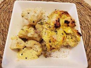 Recette Curry de poulet au yaourt, chou-fleur et riz