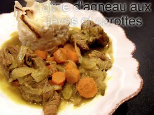 Recette Tajine d'agneau aux fèves et carottes