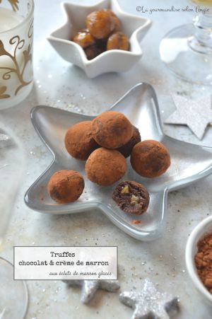 Recette Truffes {chocolat & marrons glacés} #vegan #glutenfree #Noël