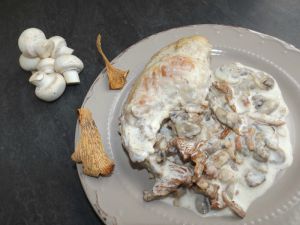 Recette Cuisses de lapin à la crème et aux champignons ( champignons de Paris et girolles )