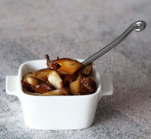 Recette Cèpes poêlés sur lit de haricots cocos (entrée ou apéritif)