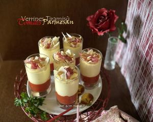 Recette Verrines tiramisù tomates – parmesan & coppa