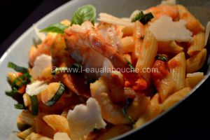 Recette Penne Rigate Aux Crevettes À L'Arrabiata