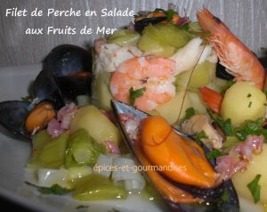 Recette Filet de perche en salade aux fruits de Mer